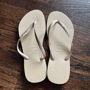 Women’s Gold Havaianas Flip Flops